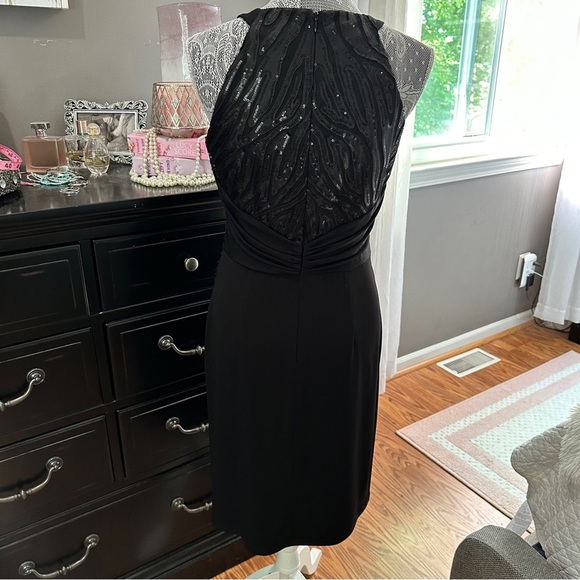David Meister Black Sequin Bodice Cocktail Sheath Dress Size 6 (EUC) - Picture 16 of 16